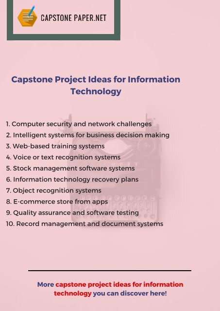 100 Capstone Project Ideas 2018