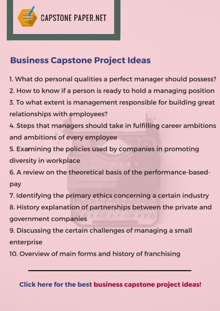 100 Capstone Project Ideas 2018