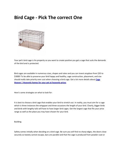 8 Cage Heaven  Heavenly homes for your pet at heavenly prices