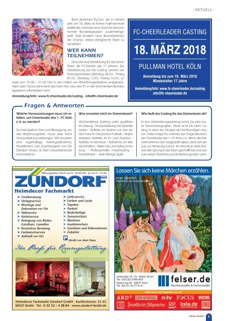 Kölner Süden Magazin Februar 2018