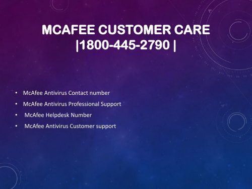 1800-445-2790 Mcafee Toll Free Helpline  Contact Number