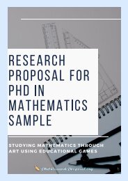 Sample Research Proposal for PhD in Mathematics