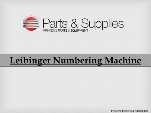 Buy Numbering Machine Leibinger