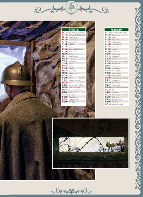 Nastro Verde: calendario 2018, “La vita del combattente italiano nella Grande Guerra”