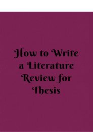 How to Write a Literature Review for Thesis