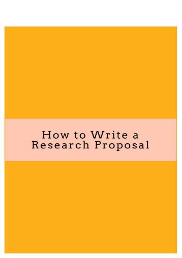 How to Write Research Proposal