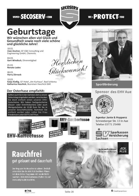 EHV POST. EHV Aue gegen Wilhelmshafener HV