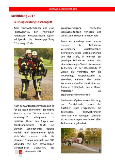 FW Kreuzwertheim Jahresbericht 2017