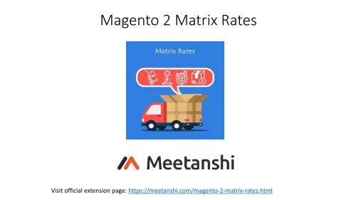 Magento 2 Matrix Rates