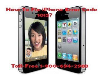 How To Fix iPhone Error Code 1015 Call 1-800-694-2968 Toll-Free