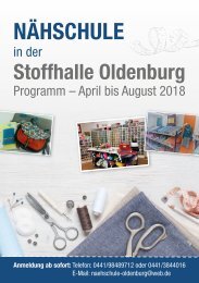 Porgramm Nähschule April-August 2018