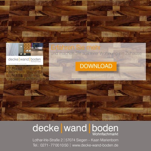 dwb Produktinformation PrintCork Boden Schiffsboden Nuss