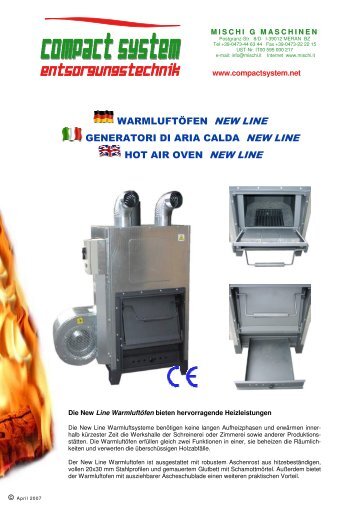 warmluftöfen new line generatori di aria calda new line hot air oven ...