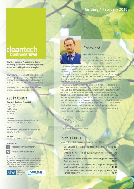 Cleantech Business News JanFeb18