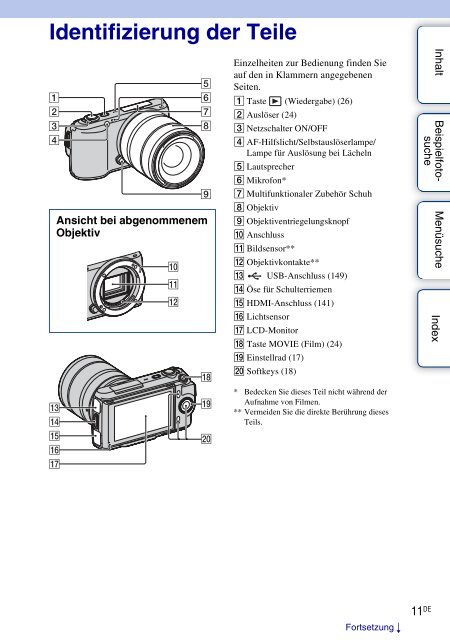 Sony NEX-C3D - NEX-C3D Consignes d&rsquo;utilisation Allemand