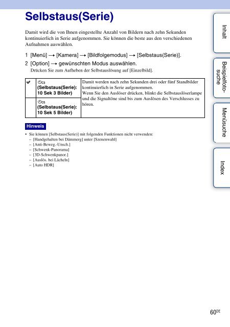 Sony NEX-C3D - NEX-C3D Consignes d&rsquo;utilisation Allemand