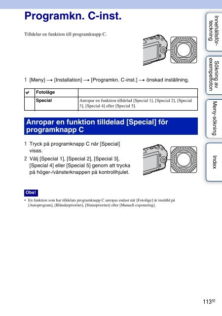 Sony NEX-C3D - NEX-C3D Consignes d&rsquo;utilisation Su&eacute;dois