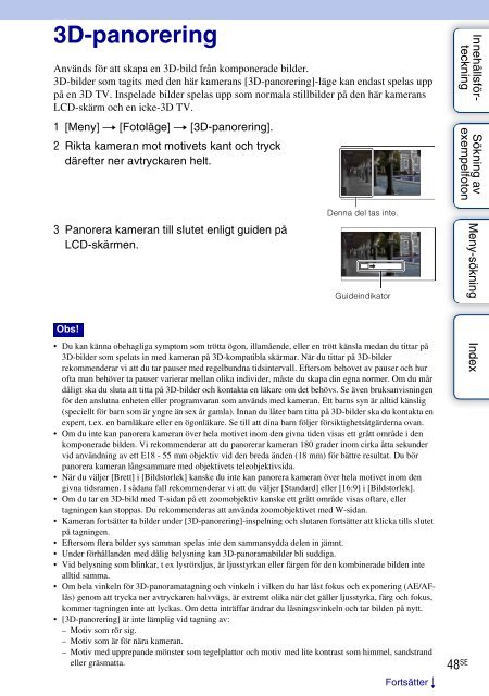 Sony NEX-C3D - NEX-C3D Consignes d&rsquo;utilisation Su&eacute;dois