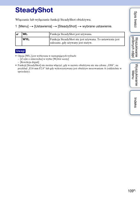 Sony NEX-C3D - NEX-C3D Consignes d&rsquo;utilisation Polonais