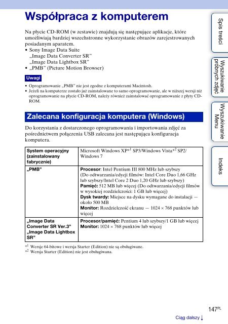 Sony NEX-C3D - NEX-C3D Consignes d&rsquo;utilisation Polonais