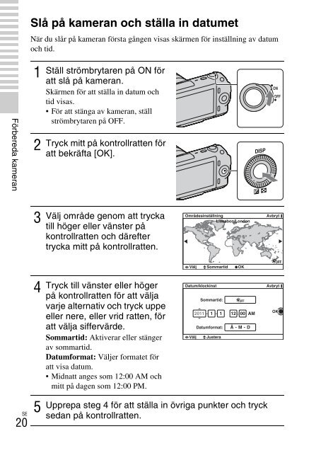 Sony NEX-C3D - NEX-C3D Consignes d&rsquo;utilisation Su&eacute;dois