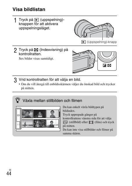 Sony NEX-C3D - NEX-C3D Consignes d&rsquo;utilisation Su&eacute;dois