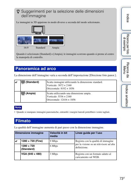 Sony NEX-C3D - NEX-C3D Consignes d&rsquo;utilisation Italien