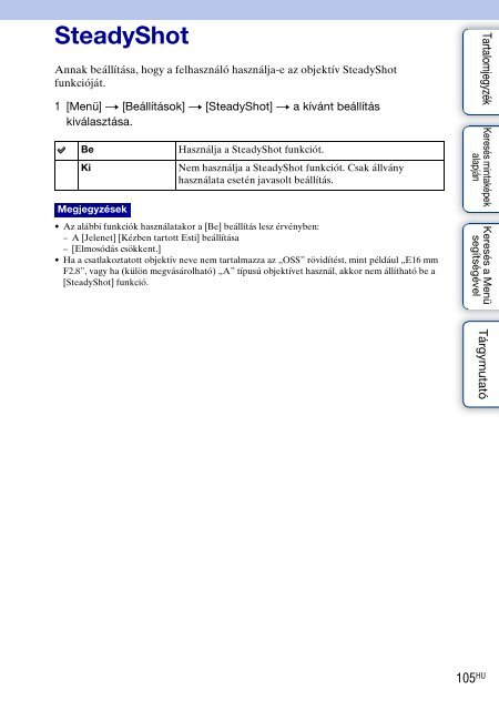 Sony NEX-C3D - NEX-C3D Consignes d&rsquo;utilisation Hongrois