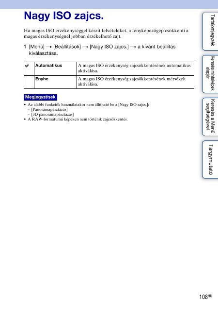 Sony NEX-C3D - NEX-C3D Consignes d&rsquo;utilisation Hongrois