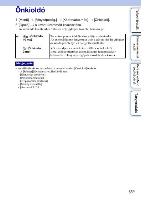 Sony NEX-C3D - NEX-C3D Consignes d&rsquo;utilisation Hongrois