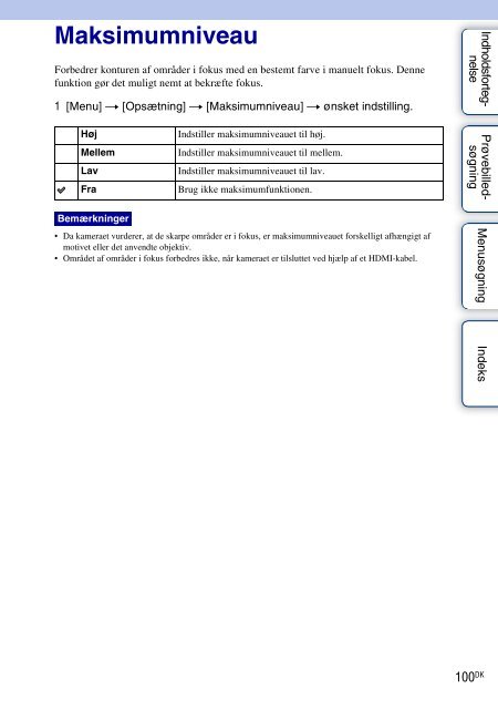 Sony NEX-C3D - NEX-C3D Consignes d&rsquo;utilisation Danois