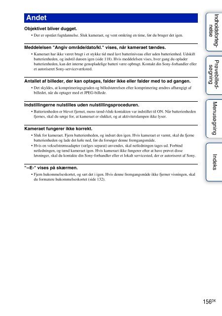 Sony NEX-C3D - NEX-C3D Consignes d&rsquo;utilisation Danois