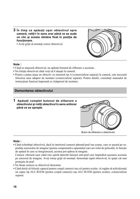 Sony NEX-C3D - NEX-C3D Mode d'emploi Roumain