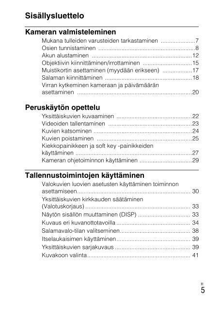 Sony NEX-C3D - NEX-C3D Consignes d&rsquo;utilisation Finlandais