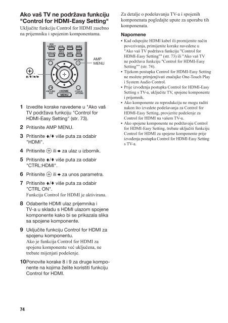 Sony STR-DH800 - STR-DH800 Mode d'emploi Croate