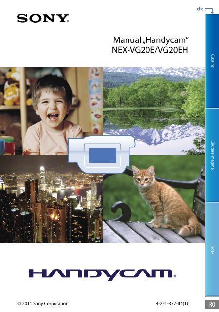 Sony NEX-VG20EH - NEX-VG20EH Consignes d&rsquo;utilisation Roumain