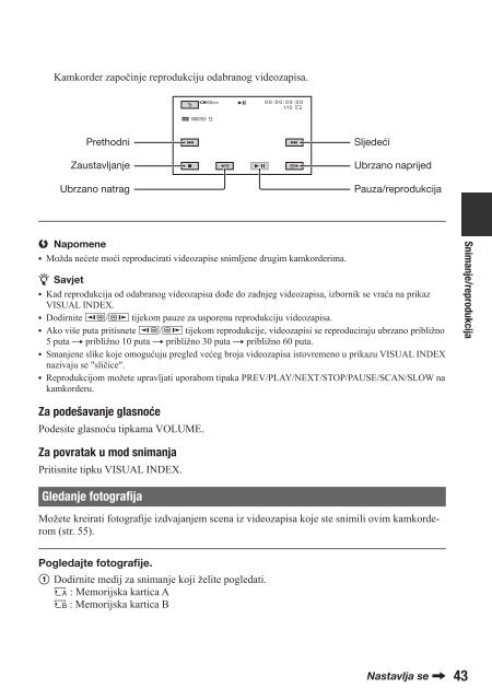 Sony HDR-AX2000E - HDR-AX2000E Consignes d&rsquo;utilisation Croate