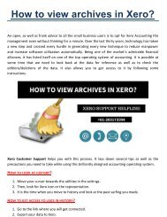 How to view archives in Xero?