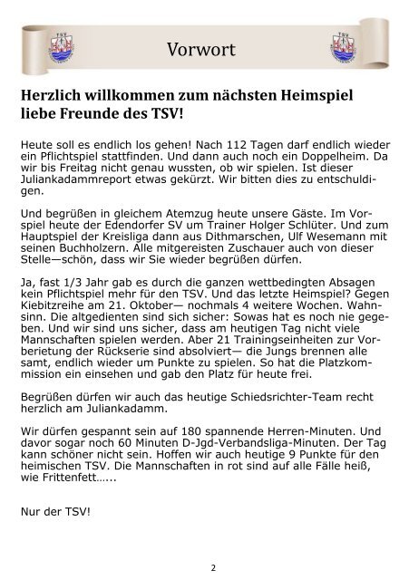 2018_03_09 (Ausgabe 10) Juliankadammreport 21. Spieltag gg. TSV Buchholz
