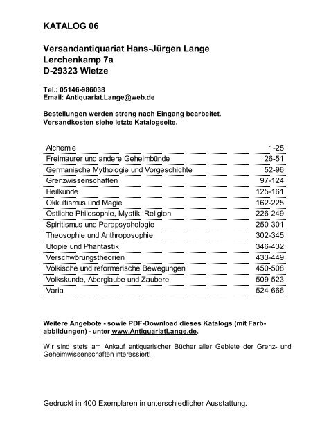 occulta antiquariats katalog 6