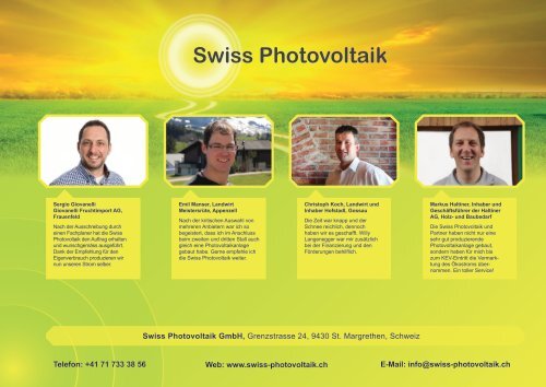 Firmenbroschuere Swiss Photovoltaik GmbH