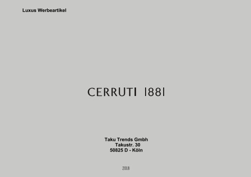 Luxus Werbeartikel Cerruti mit Ihrem Logo