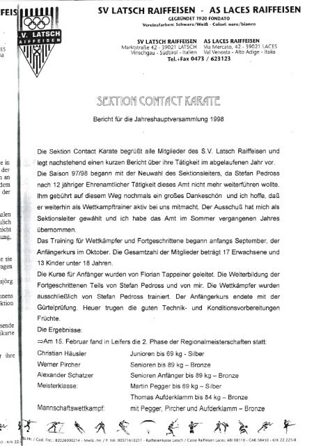 Geschichte der Sektion Contact-Karate ab1997
