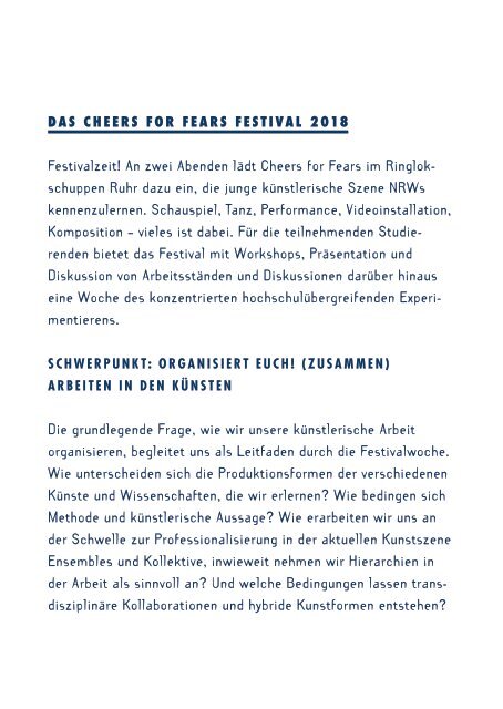 Cheers for Fears Festival 2018 - Programm