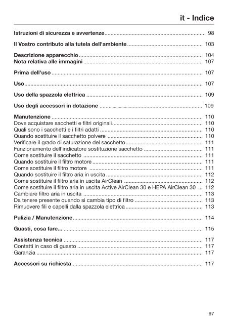 Miele Dynamic U1 Allergy PowerLine - SHCF3 - Istruzioni d'uso