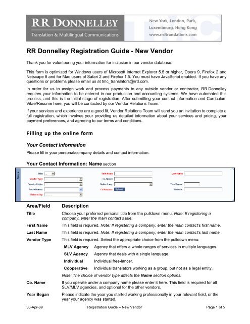 RR Donnelley Registration Guide - New Vendor - atlas - RR Donnelley