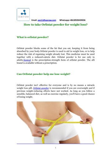 How to Take Orlistat Powder for Weight Loss?