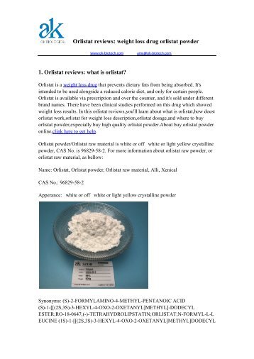 Orlistat reviews: weight loss drug orlistat powder