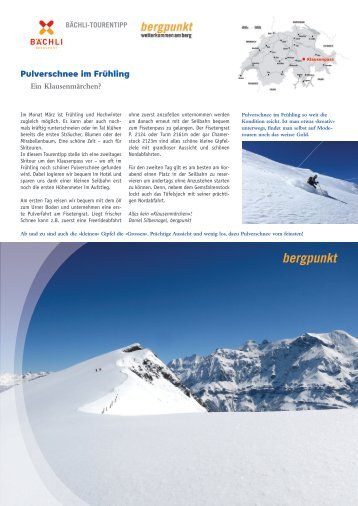 Tourentipp 03.2018 - Pulverschnee im Frühling