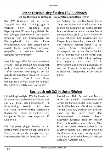 Stadionzeitung TSV Buchbach - SpVgg Greuther Fürth II